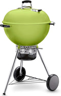 Weber Master-Touch Charcoal Grill 22-Inch Spring Green – Premium Outdoor BBQ Grill with Tuck-Away Lid Holder &amp One‑Touch™ Cleaning System Porcelain‑Enameled Kettle