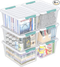 6-Pack 35 Quart Plastic Storage Bin with Lid Clear Latching Container Box