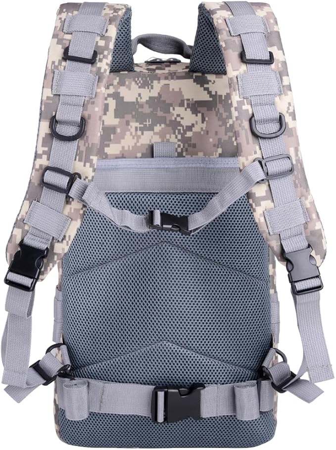 I&ampM Tactical Military Assault Backpack 35L – ACU Camouflage MOLLE Bag for Hiking Camping Hunting Outdoor Travel Bug Out Survival Gear EDC Daypack