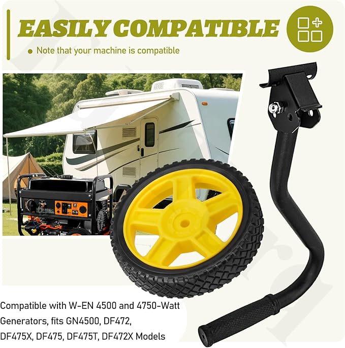 GNA410 Generator Wheel and Handle Kit for W-EN 4500 and 4750-Watt Generators Compatible with W-EN DF475T DF475 GN4500 DF472 DF475X DF472X