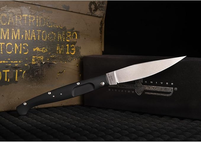 Extrema Ratio - Resolza 10 (Stone Washed) Folding Knife Böhler N690 Steel Blade Stone Washed Finish Anodized Aluminum Handle High Edge Retention Corrosion Resistant Handcrafted in Italy Premium