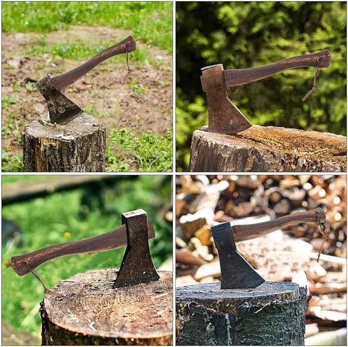 YARNOW 2pcs Wooden Axe Handle Replacement Durable Hatchet Handle Easy to Install Mini High Practicability Natural Wood Material for Outdoor Use