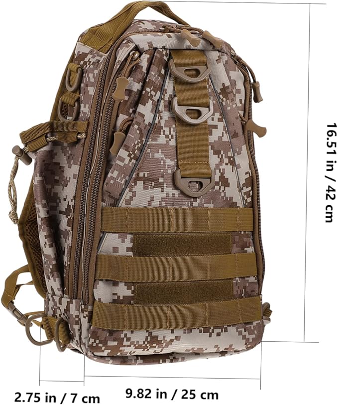 Kisangel 1pc Outdoor Hiking Backpack Capacity Multifunctional for Camping Cycling Fishing and Desert Camouflage