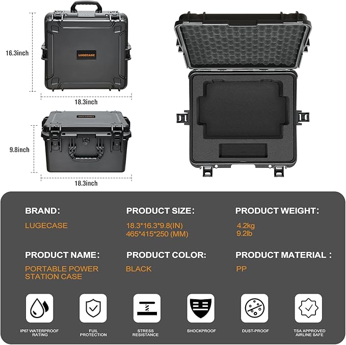 Hard Case for Jackery Explorer 1000 v2 - Portable Solar Generator Hard Shell Case: Waterproof Travel Carrying Storage Box for Jackery Explorer 1000 v2 Portable Power Station: for Camper &amp Adventur