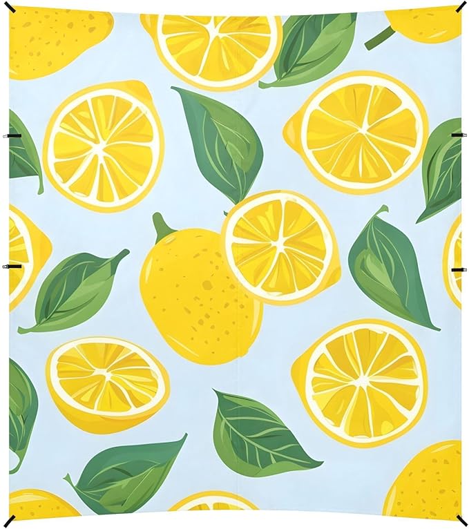 ALAZA Lemon on Blue Beach Tent Sun Shelter Portable Canopy Sunshade for Outdoor Camping Picnics Backyard Fun 10x9 ft