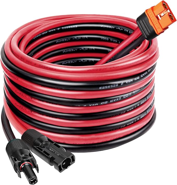 MOOKEERF 15FT Solar Panel to XT60i Adapter Connector XT60i-F Extension Cable for Portable Power Station Solar Generator