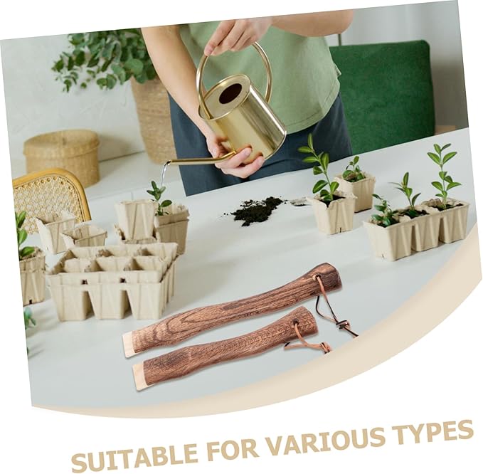 Veemoon 2pcs Replacement Curved Wooden Handle for Axe Hatchet Portable Short Trench Tool Handle Solid Wood Construction