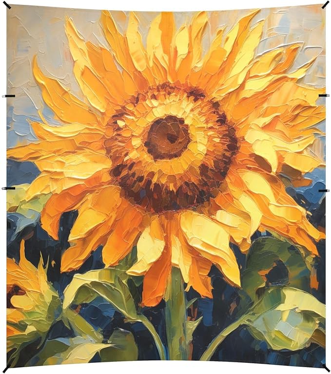 ALAZA Watercolor Sunflower Sketchy Beach Tent Sun Shelter Portable Canopy Sunshade for Outdoor Camping Picnics Backyard Fun 10x9 ft