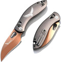 Pocket Knife for Men 440C Stainless Steel Blade with Aluminum Handle Folding EDC Knife for Outdoor Camping Hiking Survival Gift Ready Box Cutter with Deep Carry Clip Retirement Gifts for Men (AX-2