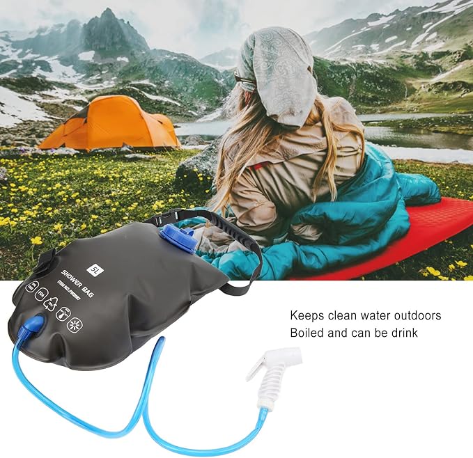 Outdoor Shower Bag 5L TPU Water Storage Bag Portable Bath Bag for Camping Travel Hiking