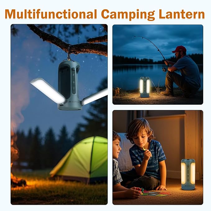 AYAMAYA Portable Shower for Camping + Foldable Camping Lights Rechargeable