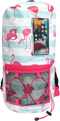 geckobrands Hydroner 20L Waterproof Dry Bag Backpack – Lightweight Roll-Top Bag with Clear Phone Pouch for Outdoor Activities (Flamingo)