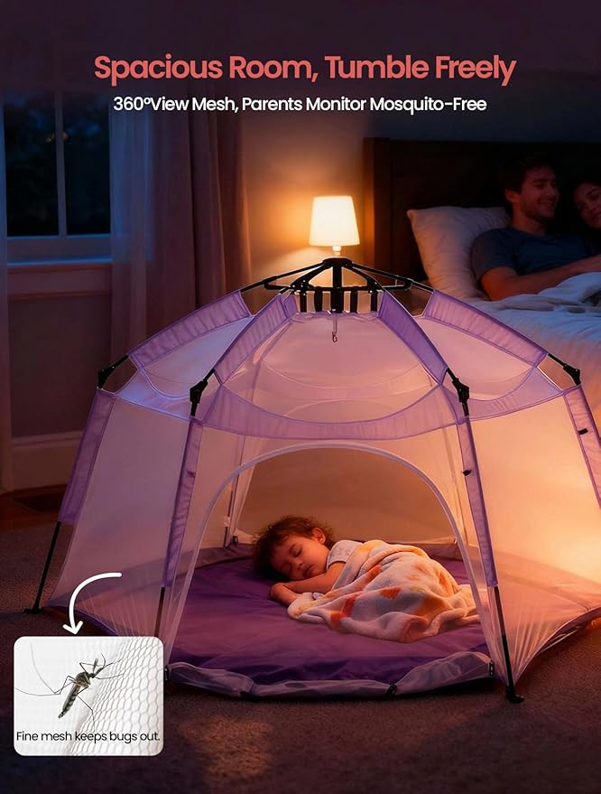 Porayhut Large Pop Up Play Tent for Kids 78 Instant Toddler Playhouse with Removable Floor &amp UV50+ Sun Shade 360° Mesh Mosquito-Free Tent for Indoor Outdoor Beach Backyard Fits 4 Kids