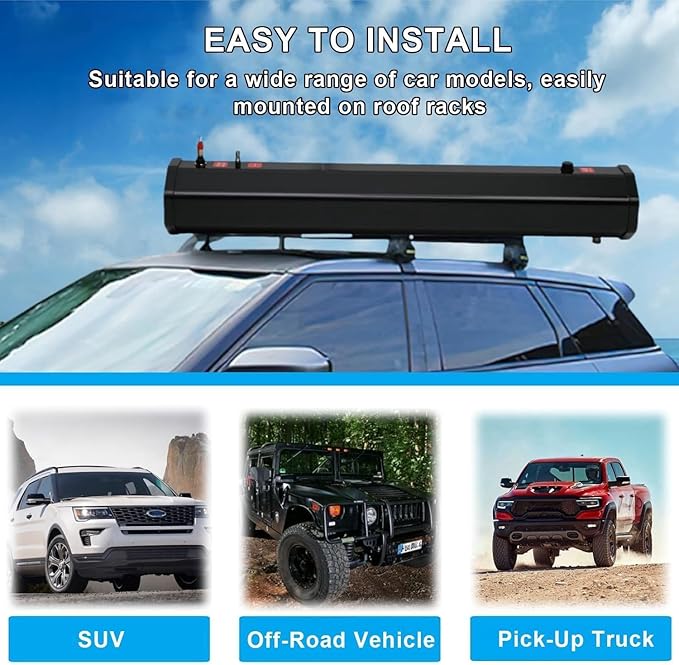 Self-Pressurized 4.8 Gal Portable Water Tank &amp Shower - Solar Heated Camping Kit for SUVs Trucks Rooftops Outdoor Cleaning &amp Overland Adventures
