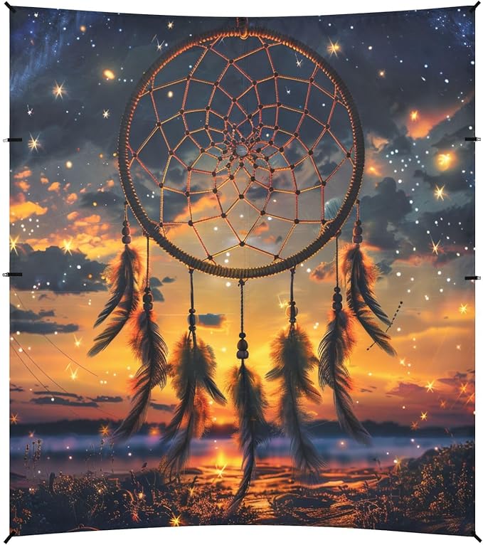 ALAZA Dream Catcher Stars Sunset Beach Tent Sun Shelter Portable Canopy Sunshade for Outdoor Camping Picnics Backyard Fun 10x9 ft
