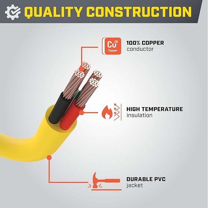 Champion Power Equipment 30-Foot 50-Amp 125/250-Volt RV Generator Power Cord (14-50P to SS2-50R)
