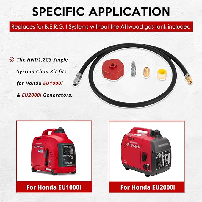 Single System Clam Kit HND1.2CS Fit for Honda EU1000i and EU2000i Generators Extended Fuel System Kit Replace for HND1.2CS Single System Clam Kit