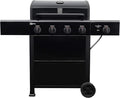Kenmore 4-Burner Gas Grill with Side Burner Outdoor BBQ Grill Propane Gas Grill Cast Iron Cooking Grates Electronic Ignition Warming Rack Open Cart Design 53000 BTUs Black