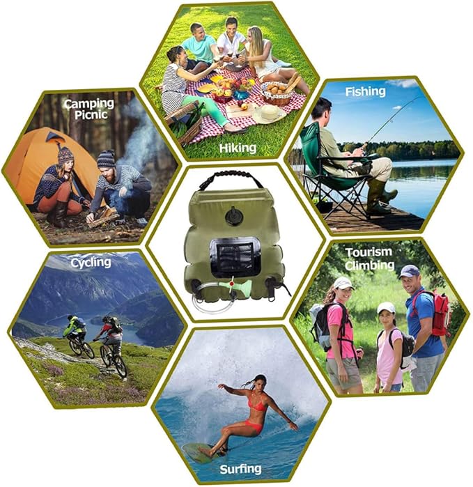 Solar Bag for Outdoor Activities 20l Camping Shower Storage Bag Portable Shower Bucket for Beach Hiking Travel