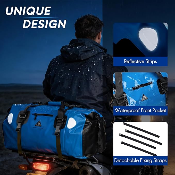 Haimont Waterproof Duffel Bag Roll-top Dry Duffel Bag with Quick-fixed Straps for Motorcycling Rafting Boating SUP Kayaking Travel 50L/70L