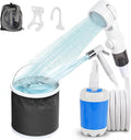 Portable Camping Shower Outdoor Shower Kit Hose Spray Gun &amp Folding Bucket Rechargeable Battery Powered Portable Shower for Camping Hiking BeachRVPet Cleaning &amp Road Trips