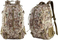 35L Military Tactical Backpack Waterproof Hiking Bag Breathable Rucksack(Brown grey)