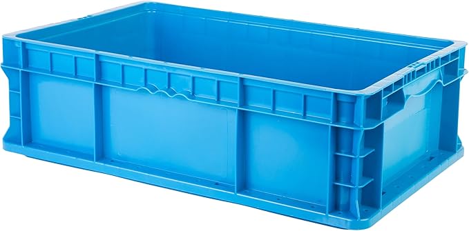Hudson Exchange 24 x 15 x 7.5 (36 Pack) Straight Wall Handled Storage Container Tote Blue