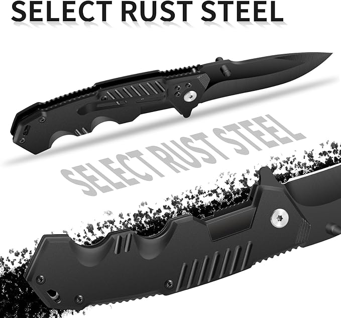6-Pack Bulk Pocket Knives – Assisted Opening Flipper Liner Lock EDC Gift for Men Laser Engraving Ready Camping &amp Work Tool for Mechanics/Drivers (6 Knives)