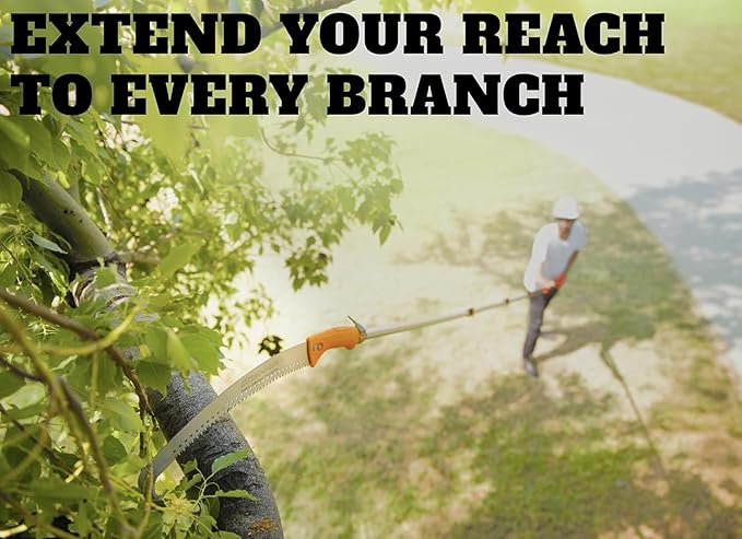 5-24 ft Pole Saw for Tree Trimming // Manual Telescopic Long Pole Tree Trimmer // Tree Trimming Saw with Extension Pole // The Ultimate Telescoping Palm Tree Pruner Long Pole Saw