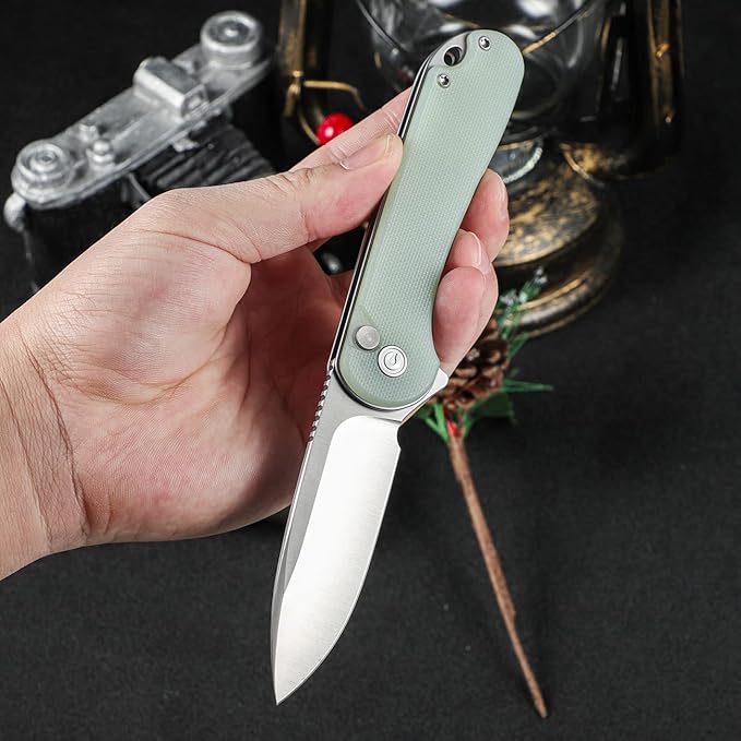 CIVIVI Elementum II Pocket Folding Knife 2.96 Nitro-V Steel Blade G10 Handle Utility Knife with Deep Carry Pocket Clip for Camping Hiking Hunting C18062P-2