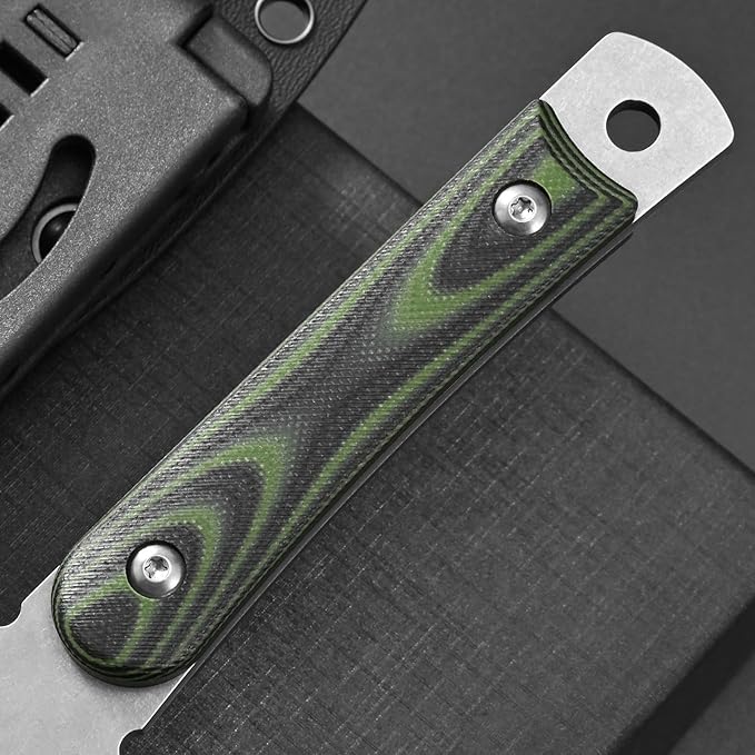 Ccanku C1390 Fixed Blade Knifes 7.3-Inch Outdoor Survival Tools D2 Blade Steel &amp G10 Handle with Kydex Sheaths Clip for Outdoor Activities Camping Bushcraft and Hunting(Silver)