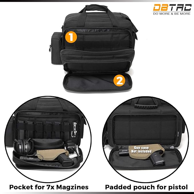 Tactical Range Bag Middle Size Large Shoulder Pack (Black)