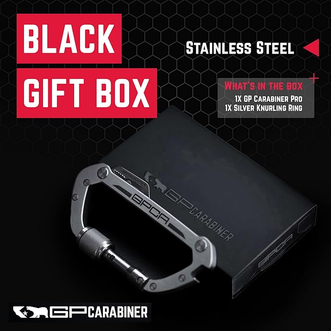 GPCA Carabiner Multitool - Carabiner Heavy Duty Key Clip for Keys Bottle Opener Screwdriver Box Cutter Ruler Keychain Clip Keychain Organizer EDC Gear for Camping &amp Hiking - Gifts for Men
