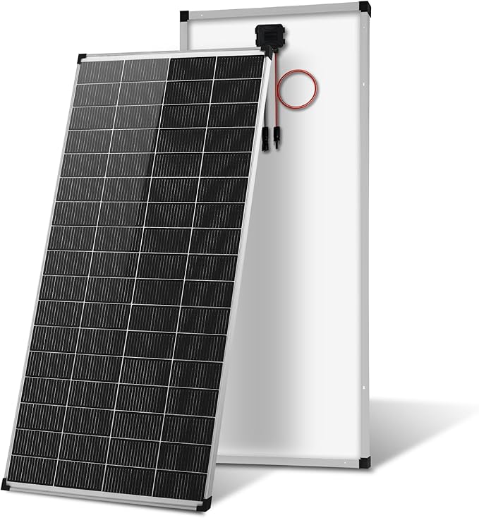 Solar Panels N-Type 16BB 200W Solar Panel 200 Watt Solar Panel 18V A+ Monocrystalline Cell 25% High Efficiency for RV Van Marine Home Rooftop Off-Grid Systems (52.4 x 30.1 Single Silver)