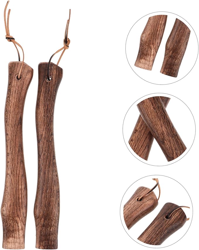 LIOOBO 2pcs Sturdy Wood Axe Handle Replacement Non-Skid Grip for Axe Repair Camp Fire Tool
