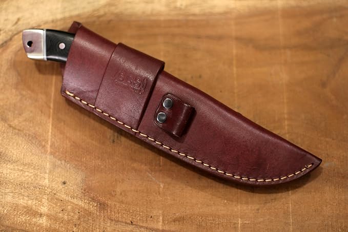 GCS Handmade Micarta Handle D2 Tool Steel Tactical knife Hunting Knife Camp Knife with leather sheath Full tang blade designed for Hunting &amp EDC GCS 240 (B084HMX2DM)