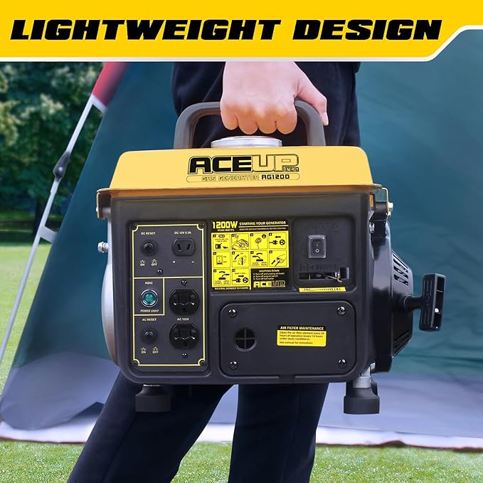 Aceup Energy 1200W Gas Powered Generator Small Portable Generator for Home Use Ultralight EPA &amp CARB Compliant