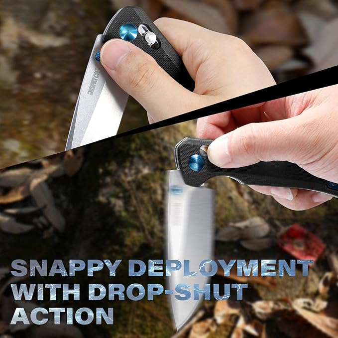 Dispatch Axis Lock Folding Knife with Small Fixed Blade Knife