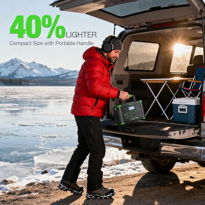 EBL Portable Power Station 1000W Solar Generator 999Wh Fast Charging Backup Battery with 5W Wireless Charging &amp Multiple Ports for Camping Home Backup RV &amp Off-Grid