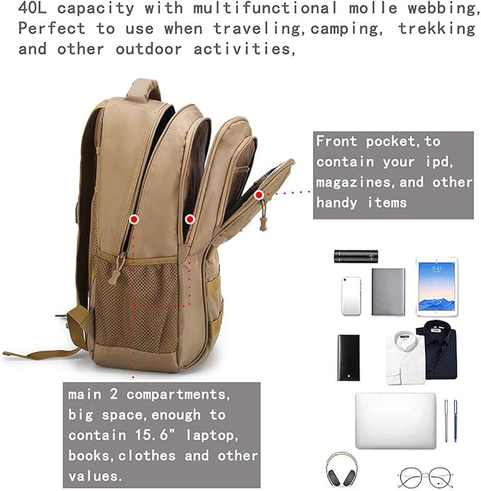 4land Camo Backpack for BoysArmy Boys Backpacks for Elementary Middle School MilitaryCamouflage Bookbag 40L