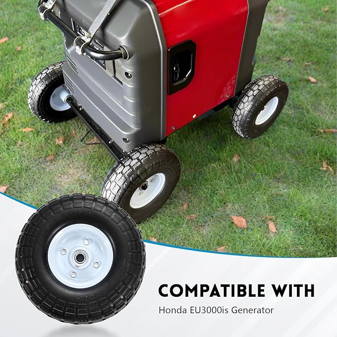 Generator Wheel Kit Compatible With Honda EU3000IS Durable Construction Low Maintenance Black