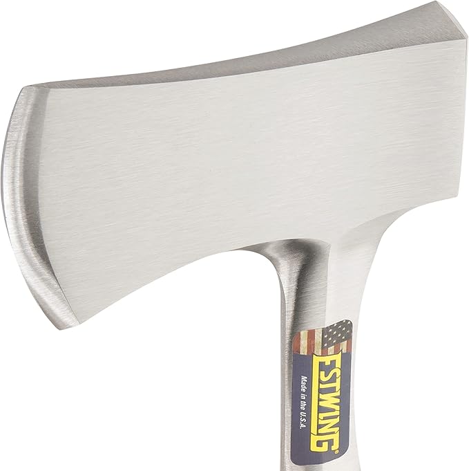 ESTWING Sportsman's Axe - 12 Camping Hatchet with Forged Steel Construction &amp Genuine Leather Grip - E14A