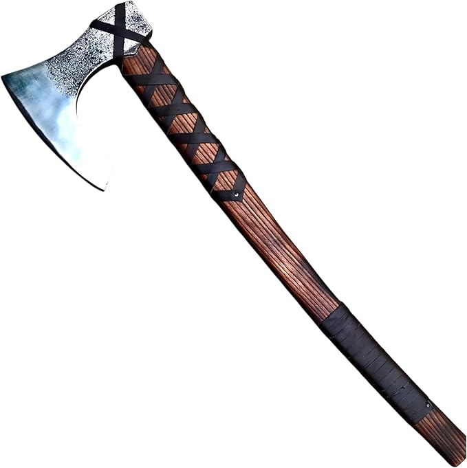 Axe of Ragnar Lothbrok – Battle Ready Handforged Viking Axe 'Ragnar' Replica Viking Battle Axes - Bearded Norse Throwing Authentic Medieval Viking Axe (fire Forged Viking Axe)