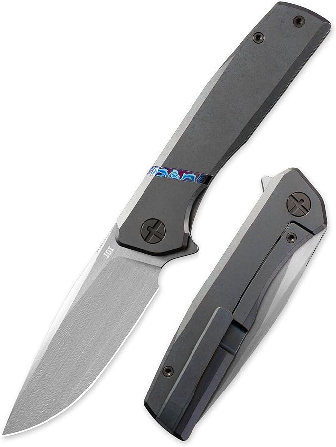 IOI Commander I93258 Folding Pocket Knife for Men – Vanax EDC Knife with Clip Premium Pocket Knives with 6AL4V Titanium Handle Work &amp Camping Knife Gift for Everyday Carry