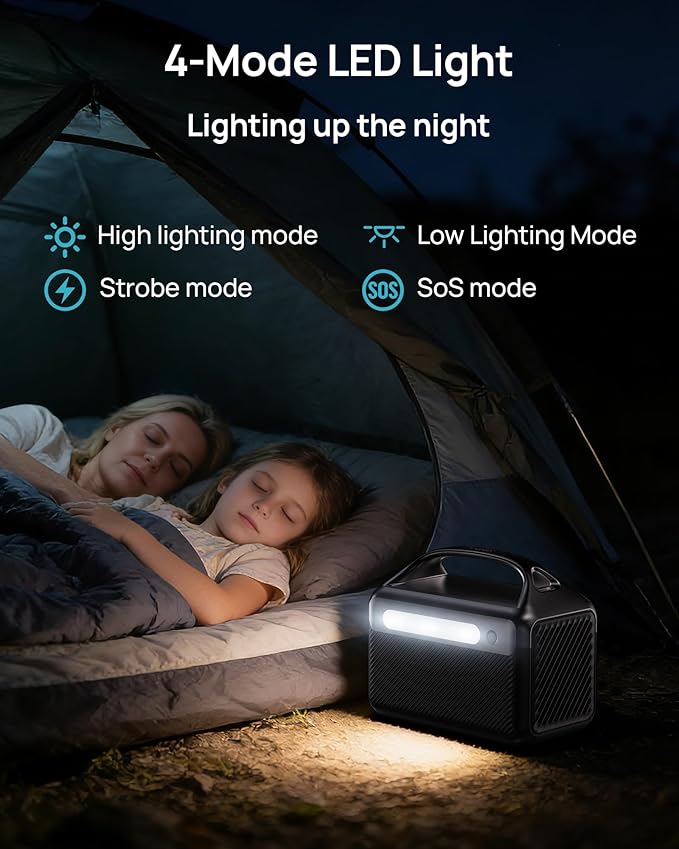 DaranEner Portable Power Station 300W (Surge 600W) 192Wh(60000mAh) Power Bank with 110V AC Outlet LiFePO4 Battery for Home Emergency Camping Travel&amp Outdoor Electronics(Option Solar Generato