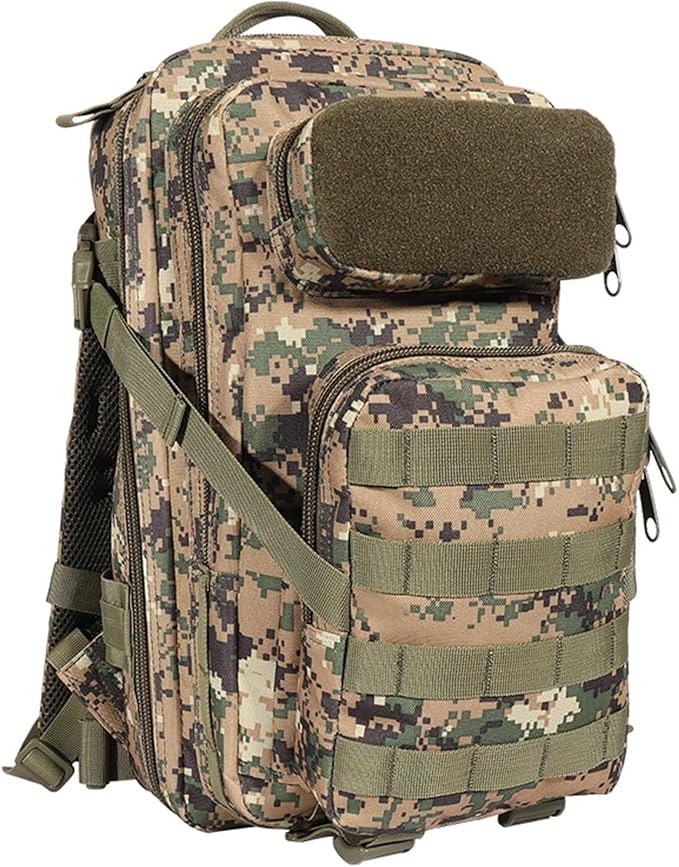 30L Military Tactical Backpack Lightweight Hiking Camping Bag Army Assault Pack Water-Repellent Digital Camouflage Travel Rucksack 3 Day Bug Out Bag