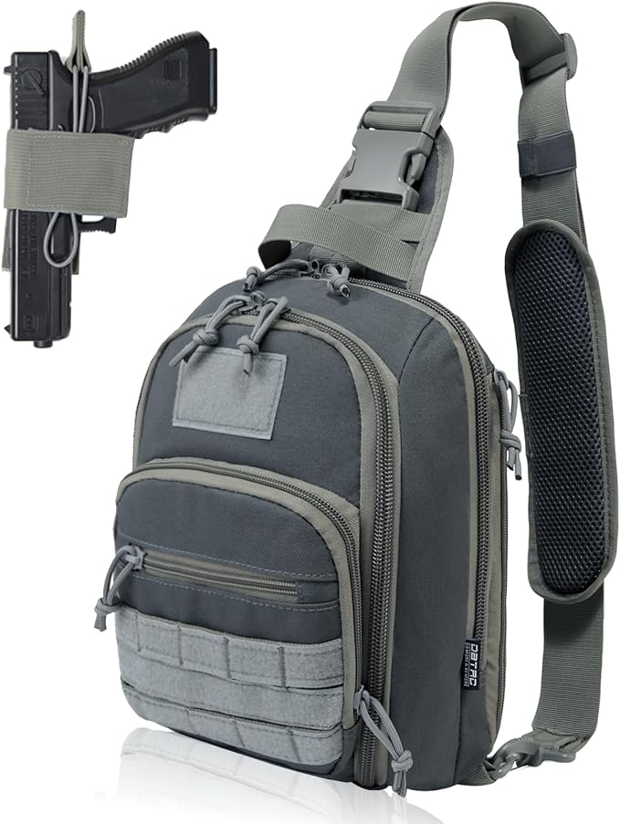 DBTAC Tactical Sling Bag | 8L Military Shoulder Chest Pack for Full Size Concealed Carry Range Travel Outdoor Sports | Range Travel Outdoor Sports Military