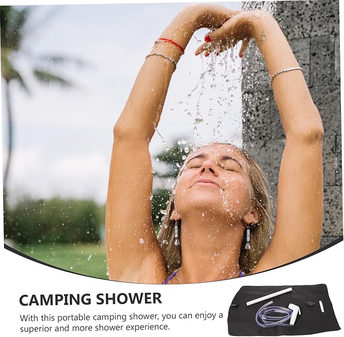POPETPOP Camping Toiletry Bag Portable Shower Pump Outdoor Shower Kit Small Bag for Water Storage