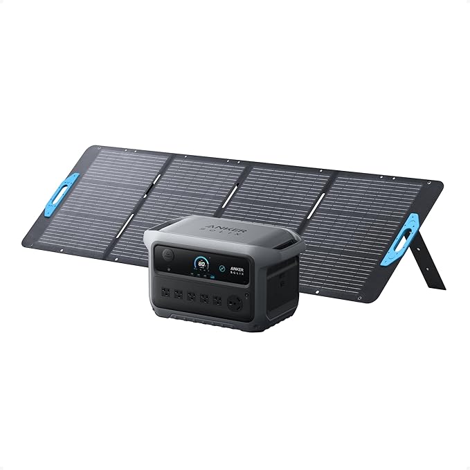 Anker SOLIX C2000 Gen 2 Portable Power Station with 200W Solar Panel 2400W (Peak 4000W) Solar Generator Full Charge in 58 Min 2048wh LiFePO4 Battery for Home Backup Power Outages and Camping