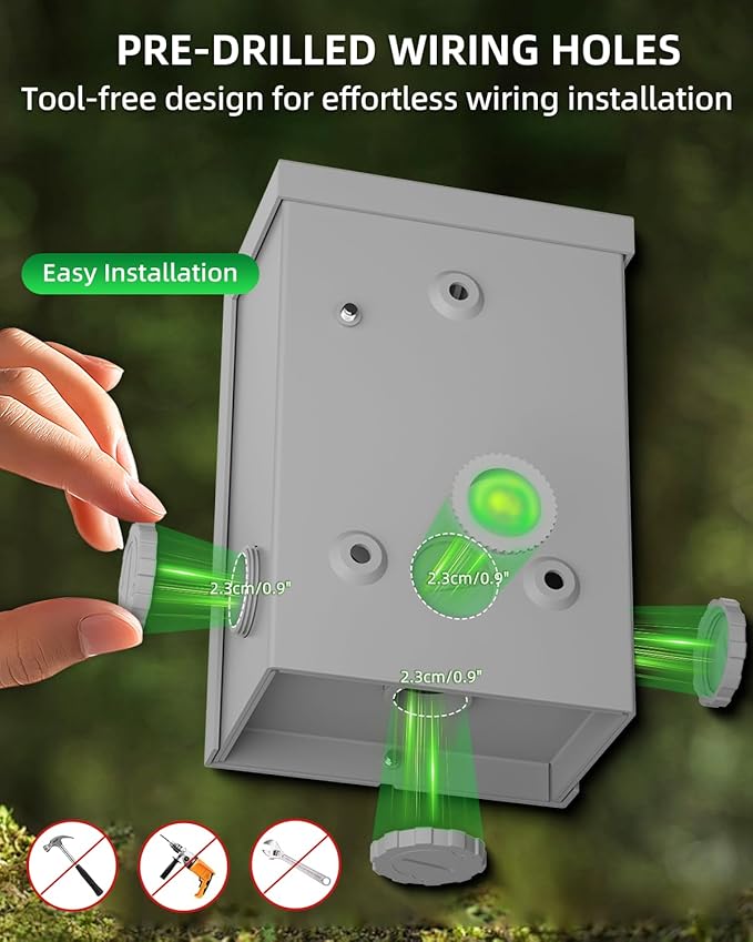 50 Amp Generator Power Inlet Box Pre-drilled NEMA SS2-50P Box 4-Prong Twist Lock Plug 125/250V 12500W Weatherproof NEMA 3R for Outdoor Use LED Indicator Emergency Ready ETL Listed